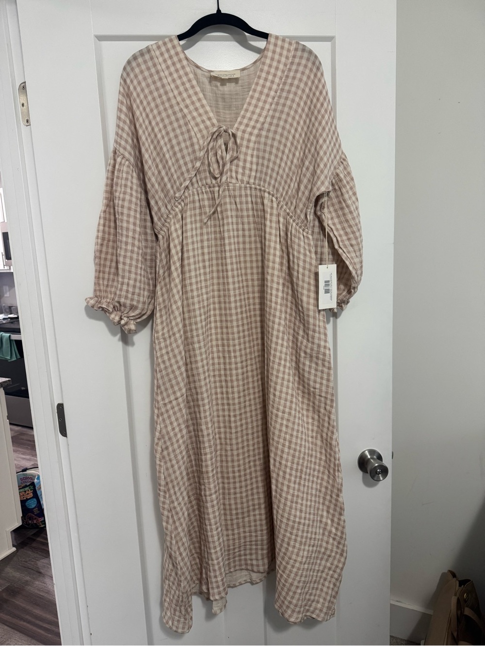 Hunter Midi Cotton Dress is Rose Plaid - Worth collective - Picture 3 of 5